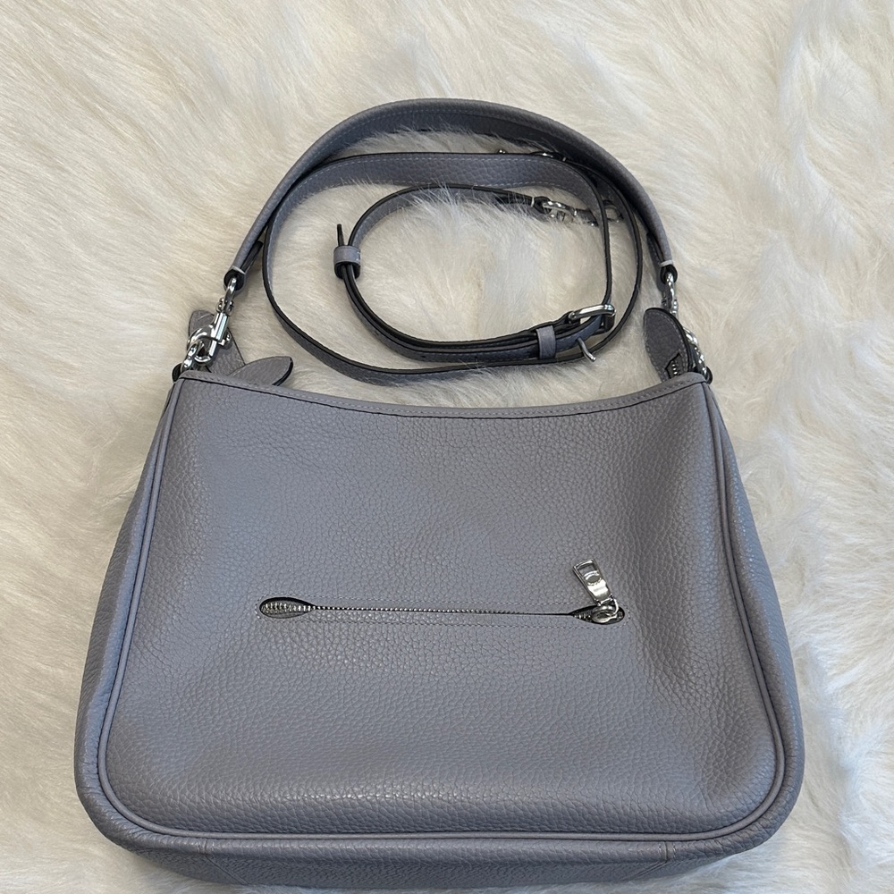 Coach Cary Gray/Blue Leather Shoulder Bag - Picture 2 of 6